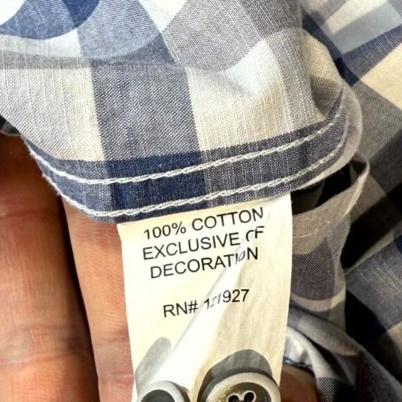 Johnnie-O Hangin' Out‎ Womens Plaid Blue/white Button Shirt Size 16 - Picture 9 of 11